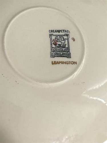 Leamington Green Floral Gold Trim England Bread Saucer Set Of 6 Antique 6.5” - Picture 3 of 4