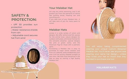 Hibiscus Fabric Pattern Print Straw Sunhat Men & Women, Lifeguard Hat, Beach.. - Picture 3 of 6