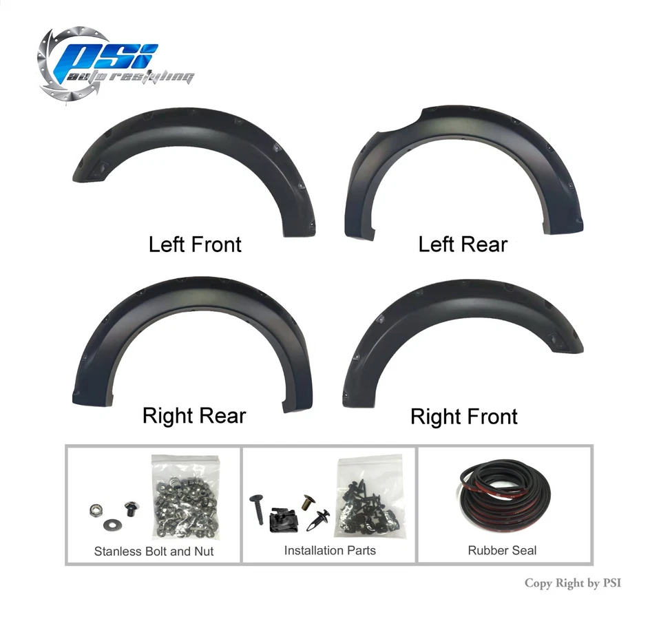 Pocket Rivet Bolt Fender Flares Fits Ford Ranger 19-23 5'1" Bed Only, Paintable Foto 2 de 4