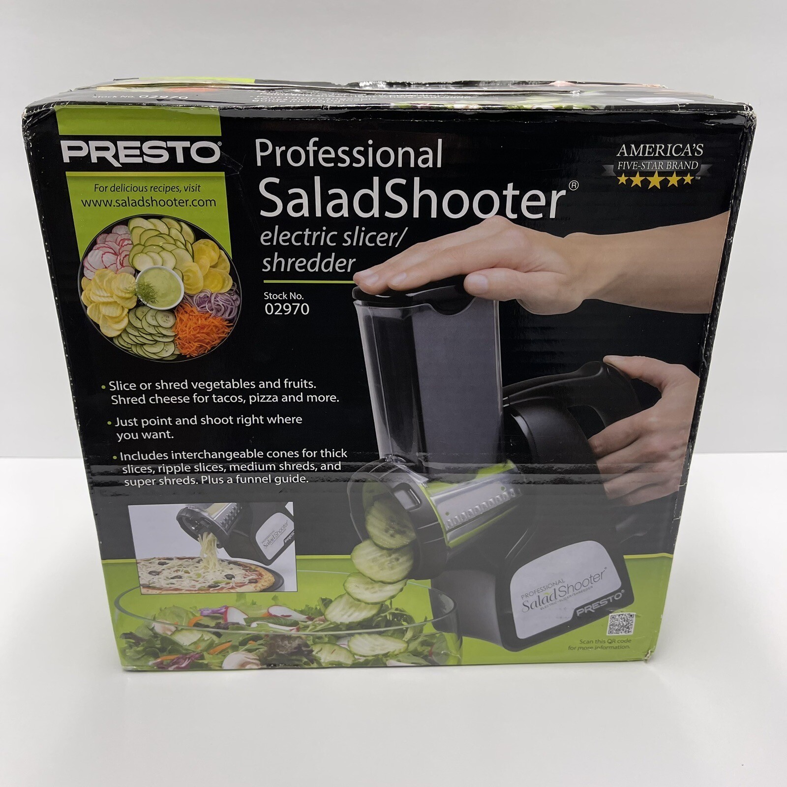 Presto Professional SaladShooter Electric Slicer/Shredder 02970, Black