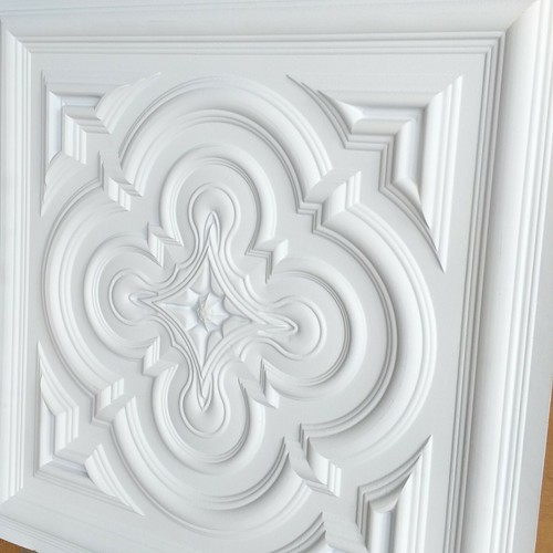 Ceiling tile Faux tin decor Barber saloon wall panel PL36 White matte 10pcs/lot - 第 8/17 張圖片