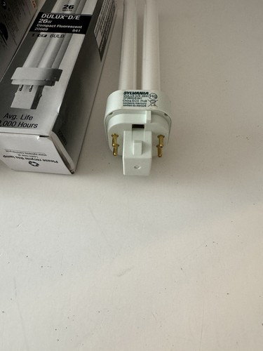 1 PIECE SYLVANIA 20669 CF26DD/E/841/ECO DULUX D/E 26w 4-PIN G24Q-3 CF BULB Lot 2 - Picture 3 of 4