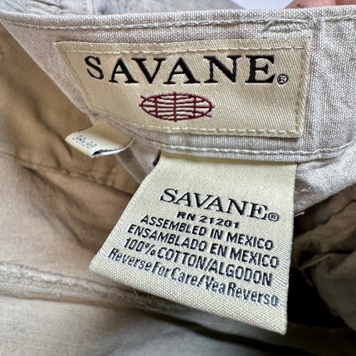 Savane Pleated Dress Pants Elastic Waist Khaki Beige 38X30 NWT - Picture 5 of 10