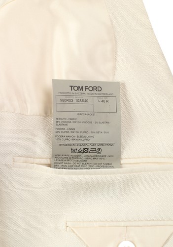 TOM FORD Atticus Off White Sport Coat Size 46 / 36R U.S. Jacket Blazer  New W... - Picture 6 of 7