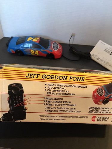 New JEFF GORDON FONE 24 DUPONT Phone Telephone NASCAR Race Fan Man Cave Vintage - Afbeelding 3 van 19