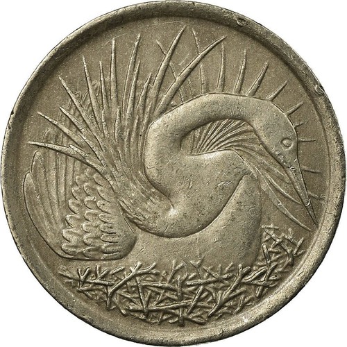 Singapore 5 Cents non-magnetic Coin KM2 1967 - 1985 Copper-nickel - Picture 8 of 12