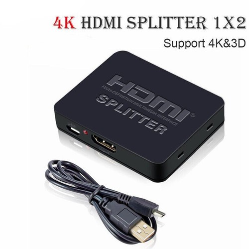 HDMI Splitter 1 In 2 Out 4K, HDMI Splitter 1 To 2 Amplifier For Full HD 1080P 3D - Picture 2 of 7