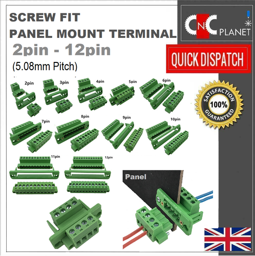 Panel Mount Cable Connector Screw Fit No Solder Pluggable 2 3 4 5 6 7 8 9 10 Pin - Picture 8 of 9
