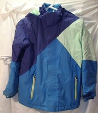 Lands End Blue/Green Hooded Ski/Snowboard Winter Coat/Jacket Kids Size 10-12