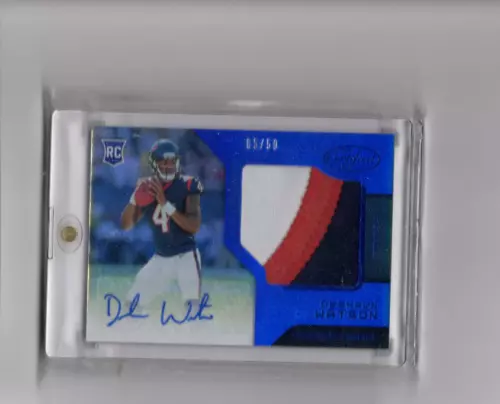2017 Certified Freshman Fabric Mirror Blue Deshaun Watson Auto Rookie Patch 5/50