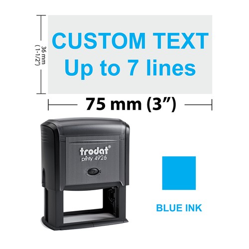 1,5" x 3" Trodat 4926 Gummi selbstfärbender Stempel individueller Text bis zu 7 Zeilen - Bild 4 von 7