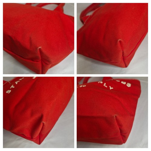 Marc by Marc Jacobs Gorgeous Red Canvas Medium Tote Bag Top Handle Good Cond - Picture 9 of 24