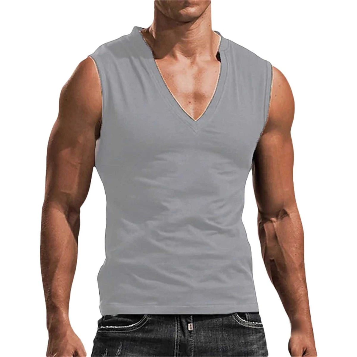Men's v neck short sleeve deals vest