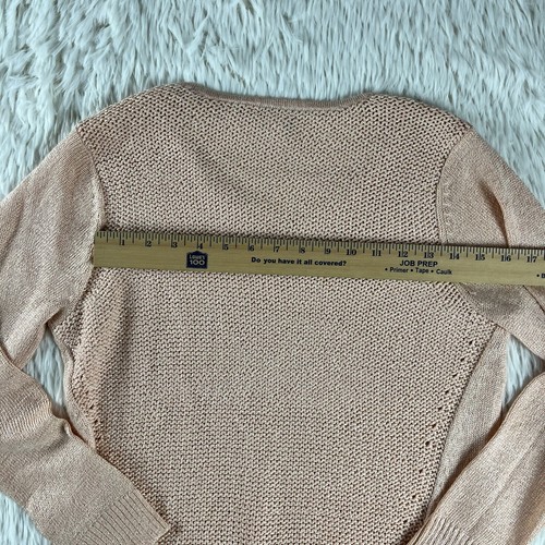 CHICO'S Women's Peach Sparkled V-Neck Long Sleeve Sweater Size 1 US Size (M/8) - Picture 13 of 21