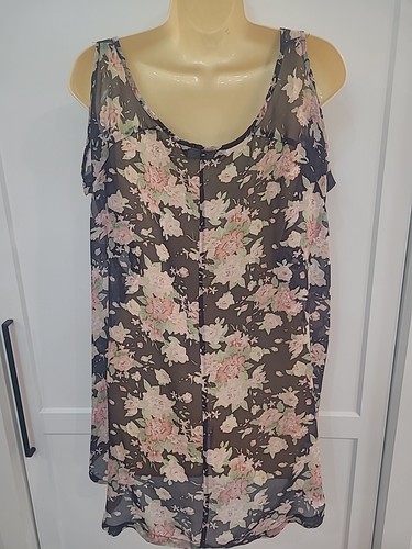 Fate Silk Ladies Sheer Floral Blouse - Picture 5 of 7