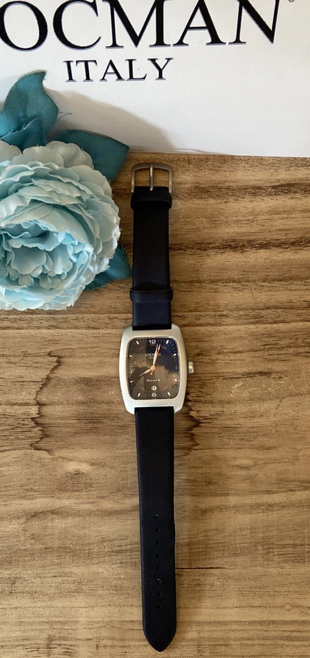 Reloj deportivo Locman R 488 esfera azul correa de cuero caja de aluminio caja Italia Foto 4 de 4