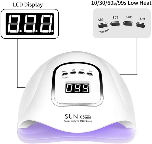 Esmalte de uñas profesional acrílico gel UV secador de uñas luz UV LED lámpara de uñas 450W - Imagen 6 de 7