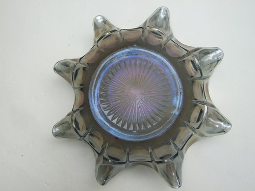 Imperial Carnival Glass Bowl Smoke Pattern Round 9'' Diameter Rare Find - Picture 4 of 9