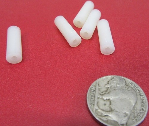 Nylon 66 Spacer, Natural, NO.2 Screw, 1/4" OD x .090" ID x 13/16" Length, 100pc - Picture 11 of 12