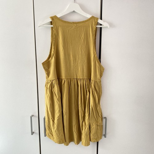 Free People Brooke Tunic Size S Small Button Babydoll Pleated Sleeveless Top - Picture 5 of 7