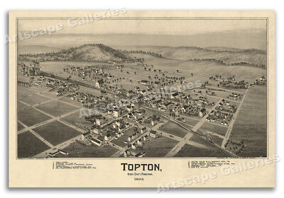 Topton Pennsylvania 1893 Historic Panoramic Town Map - 20x30