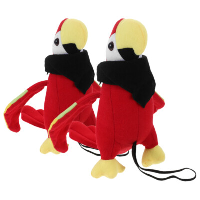 2 Pcs Plush Pirate en ligne Parrot Props Halloween Stuffed Costume Accessories