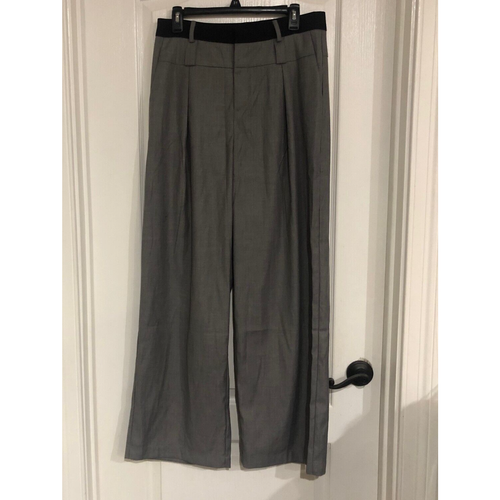 Commense Women's Dress Pants Straight Leg Pleated Casual Gray Size Large NWT