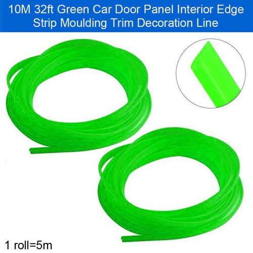 Accesorio de decoración de tira de borde interior de puerta de coche verde 32 pies 10 m - Imagen 2 de 7