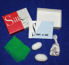 The Story of Silk - factory tour handout from Japan 1957 incl raw silk + cacoons