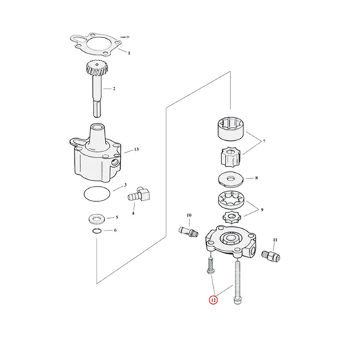 Oil Pump Mount Kit, Allen For Harley Davidson - Imagen 2 de 2