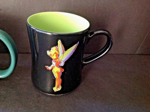 Set 2 Disney Tinkerbell Faces 10 Different Poses Green & Black Coffee Mugs/Cups - Picture 5 of 9