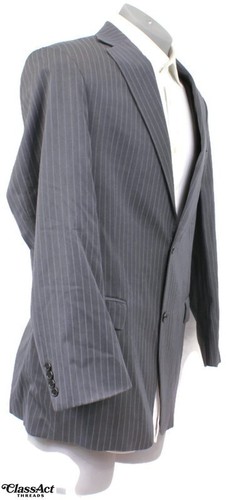 Hart Schaffner Marx Blazer Gray Striped Wool Sport Coat Suit Jacket 42R - Picture 2 of 8