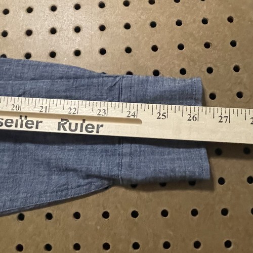 Peter Millar Tamworth Chambray Button Up Shirt Mens Large Blue Denim MINT $148 - Picture 10 of 10