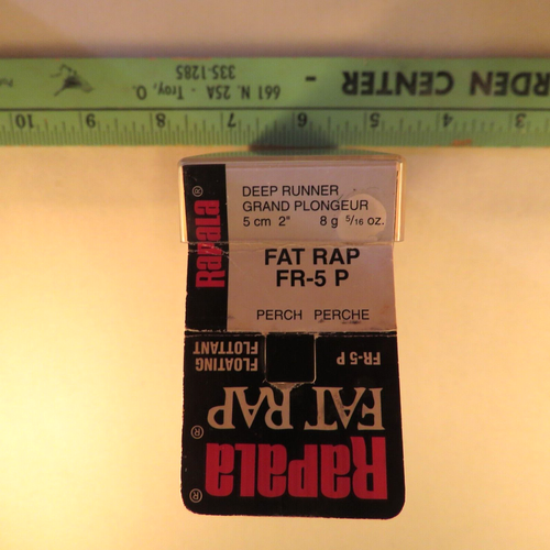Vintage Rapala Wood Fat Rap FR-5 P Perch Deep Runner NOS Ireland Lure Fishing - Picture 4 of 4