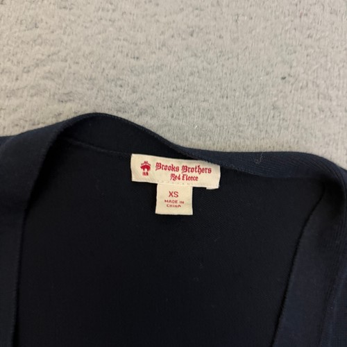 Brooks Brothers Red Fleece Cardigan Womens Size XS Blue Sweater *Faded - Foto 2 di 8