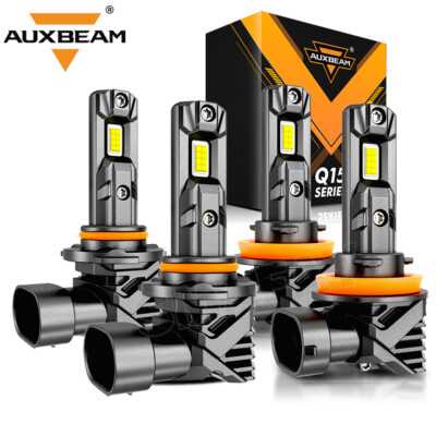 AUXBEAM Canbus H11 9005 LED Headlight Bulb High Low Beam Super Bright 60W 25000M