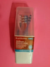 5-Tooth Brushes Rinse Cup & Holder Soft Brush Buddies Sealed New