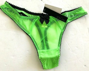 NEW-Claudette-Dessous-NEON-GREEN-Thong-S-Bikini-MESH-Sexy-Lingerie-Panties-small