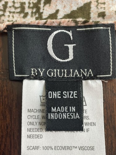 G by Giuliana Scarf Pink Brown Animal Print 100%  Viscose Natural Scarf Soft Hug - Picture 2 of 7