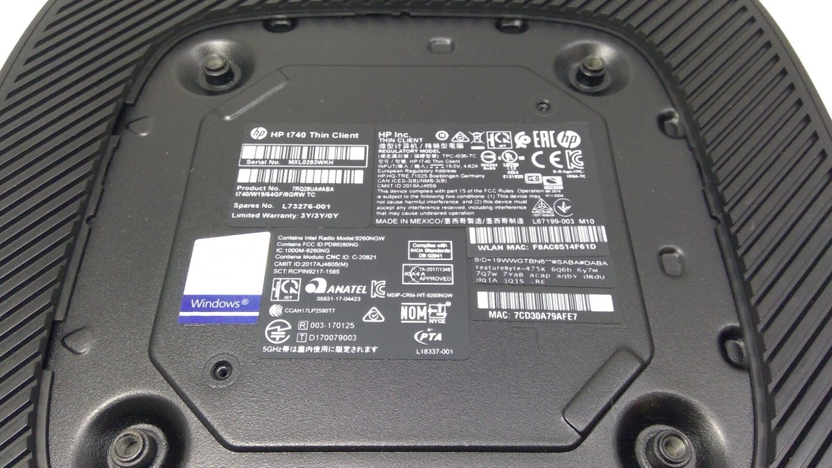 HP t740 Thin Client AMD Ryzen V1756B@3.25GHz/8GB RAM/64GB HP t740 Thin Client AMD Ryzen V1756B@3.25GHz/8GB RAM/64GB