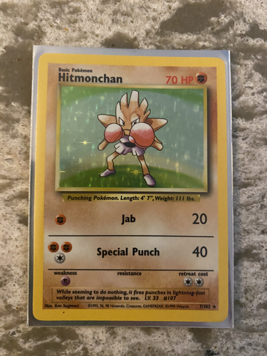 Pokémon TCG Hitmonchan Base Set 7/102 Holo 1999-2000  - Picture 1 of 2