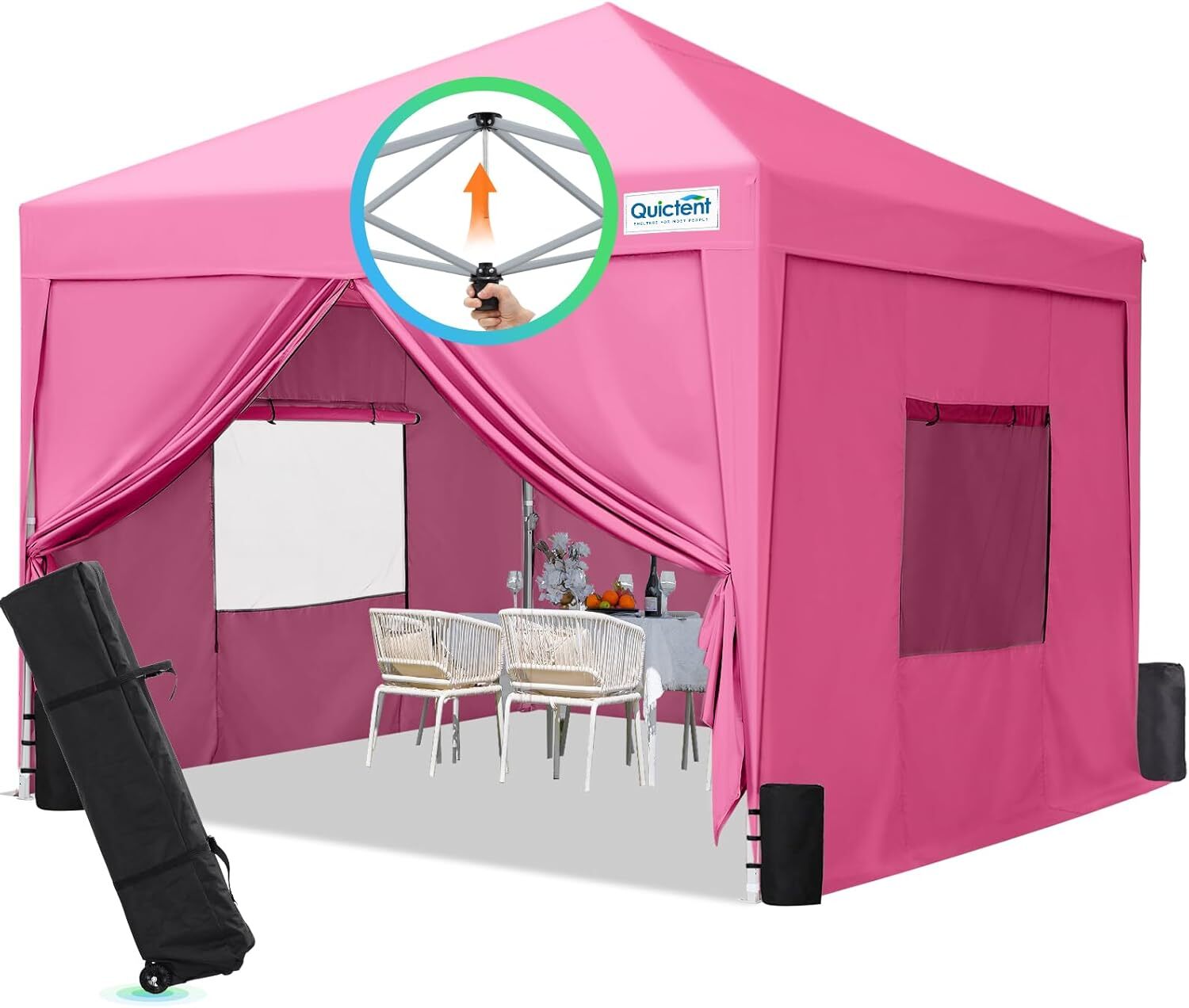 Tent With Sidewalls And Roll-up Windows