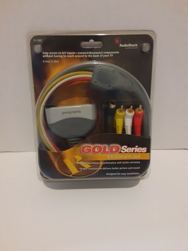 A/V Extend A Jack Gold Series 6 ft by RadioShack Easy Access To A/V Inputs  - Picture 1 of 2
