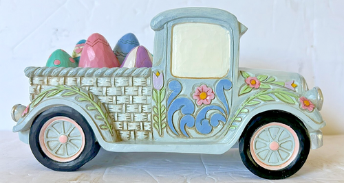 JIM SHORE ENESCO "HAULING EASTER WISHES YOUR WAY" RABBIT IN TRUCK WITH EGGS - Picture 2 of 8