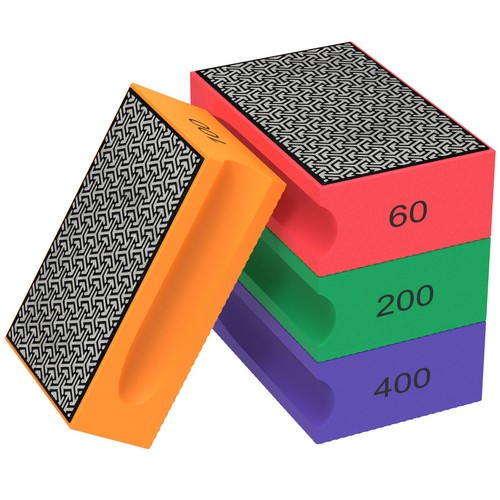 4Pcs Diamond Hand Polishing Pads Set 60/100/200/400 Grit Handheld Diamond GQ - Picture 9 of 11