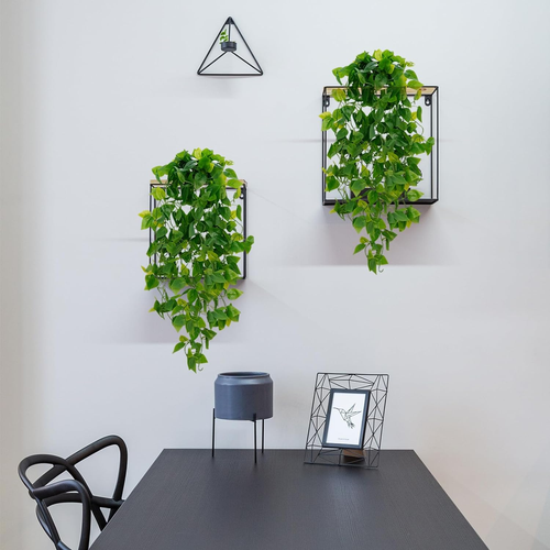 Fake Hanging Plants, 2Pcs Artificial Hanging Plant, Faux Pothos Vines Hanging Pl - Picture 7 of 12