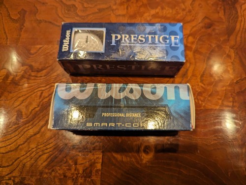 6 NOS Vintage Wilson Prestige & Smart-Core White Golf Balls In Original Sleeves - Picture 5 of 6