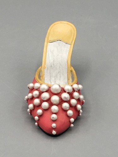 Decorative Shoe Miniature Collectible rich pink and Pearl design - Picture 4 of 4