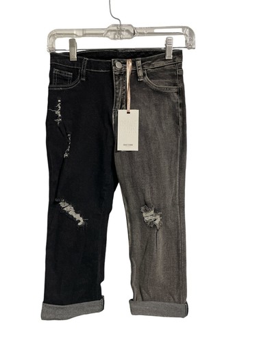 NWT Grace Karin Youth 10Y Patchwork Color block Distressed Jeans