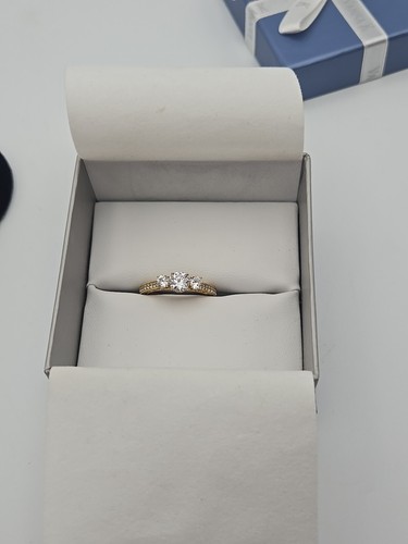 VANNA K Bella Luce Gold Tone Cubic Zirconia Ring Sz 10 Silver 925 Used In Box - Picture 13 of 15
